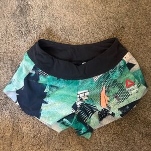 Reebok Speedwick Patterned/ Black Shorts| S